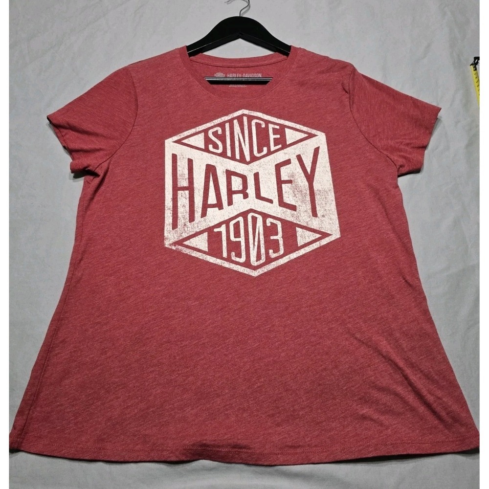 Harley-Davidson Women's Shirt Short Sleeve Light Red Size XL